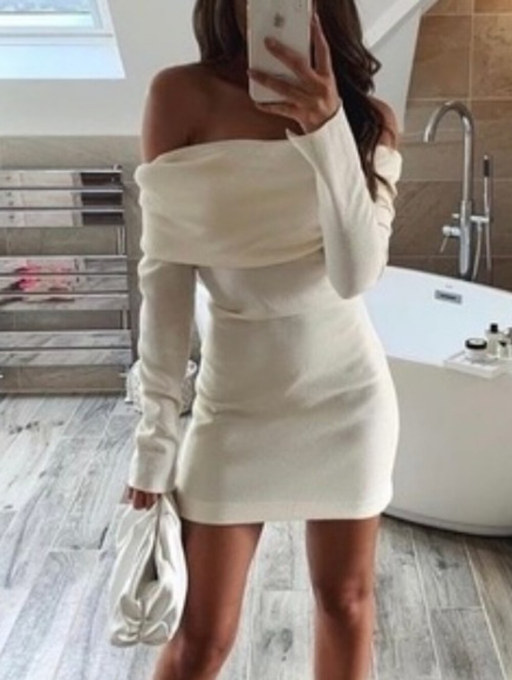 ZARA Off the Shoulder Long Top Tunic Dress size Small